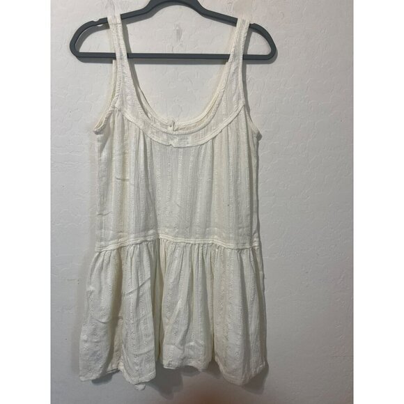 Ecote White Tank Dress Boho Beachy Sz M Coverup - Picture 3 of 5